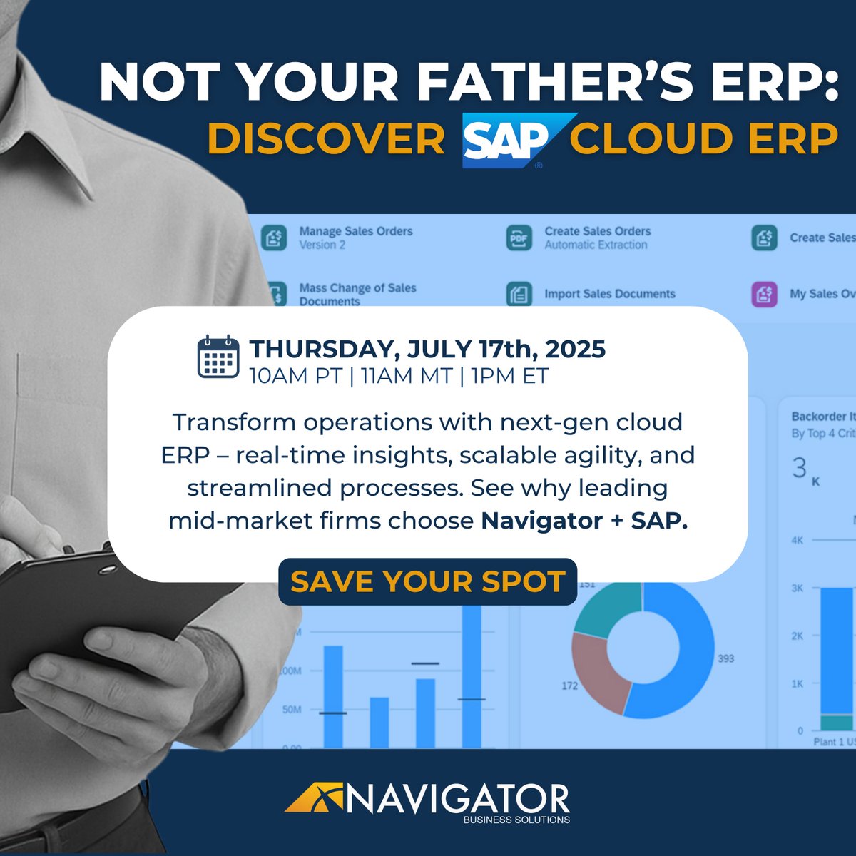 NavigatorSAP's tweet image. Time to separate fact from fiction.
#SAPCloudERP at the core of #SAPBusinessSuite offers speed, affordability &amp;amp; intuitive design without the legacy baggage.

Learn why this will be the last ERP implementation your business will have to undertake.
🔗 hubs.ly/Q03s1Z6k0
@SAP