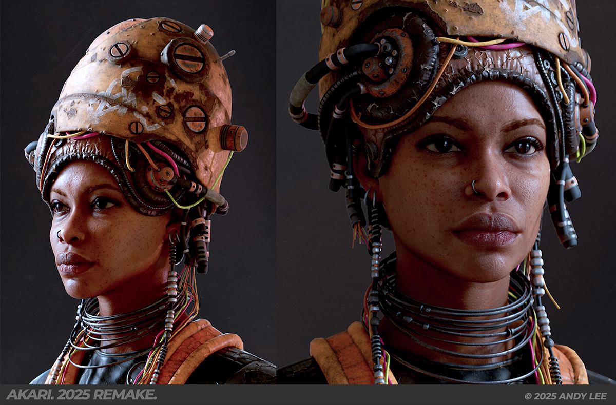 OomouCom's tweet photo. A couple of pics of the real-time/UE version of Akari. 
#characterdesign #characterart #zbrush #art #characters #conceptart #gameart #substancepainter #UnrealEngine https://t.co/vnAy3q3Edy