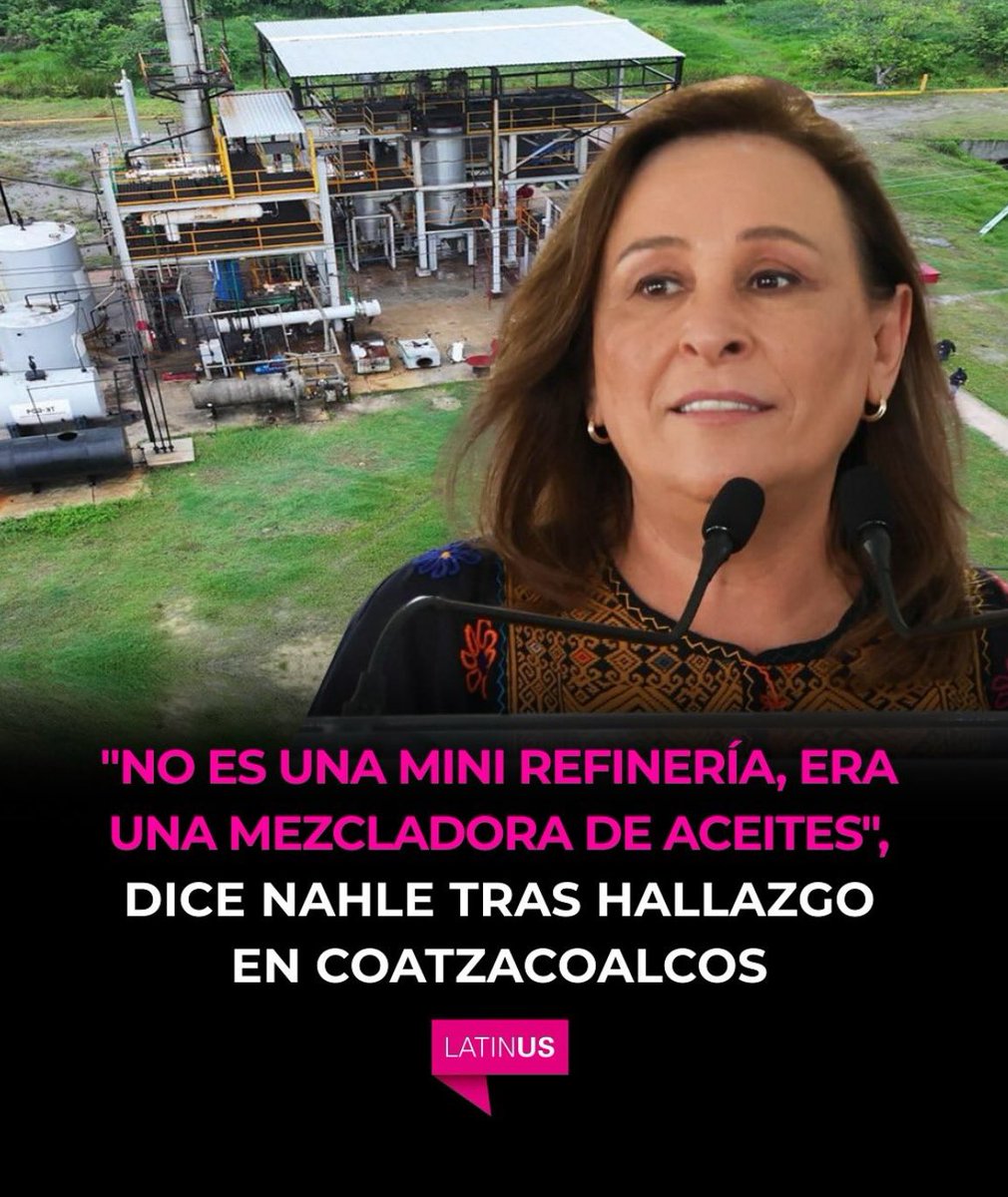 Jorge Triana (@jtrianat) on Twitter photo Dice <a href="/rocionahle/">Rocío Nahle</a> que la refinería de huachicol hallada en Veracruz (esa que nunca vio <a href="/lopezobrador_/">Andrés Manuel</a>) no es tal, sino una “mezcladura de aceites”.
Lo curioso es que esa “mezcladura” refina más petróleo que Dos Bocas.
Son chiste mal contado. Dice <a href="/rocionahle/">Rocío Nahle</a> que la refinería de huachicol hallada en Veracruz (esa que nunca vio <a href="/lopezobrador_/">Andrés Manuel</a>) no es tal, sino una “mezcladura de aceites”.
Lo curioso es que esa “mezcladura” refina más petróleo que Dos Bocas.
Son chiste mal contado.