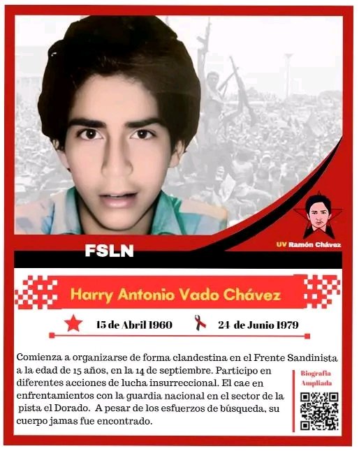 #24Junio | #24junio || Recordamos la memoria histórica  de <a href="/UVHarryA_Vado/">UV Harry Antonio Vado Chávez</a> 
 
! Honor y Gloria a nuestros Héroes y Mártires !

Biografía ampliada:
Facebook:
facebook.com/share/p/15e8bo… 
Sitio Web :
sites.google.com/view/galeria-h…

#Nicaragua
#4619SiempreMasAlla 
#UVHarryAntonioVadoChavez