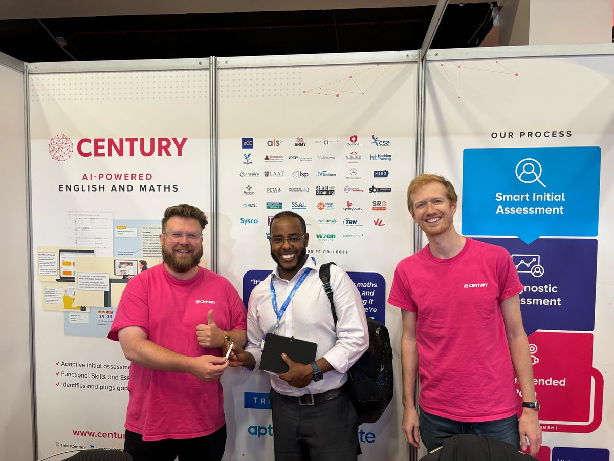 Wonderful to see Nasir Warsama from <a href="/globallyskilled/">Global Skills Training</a> on the CENTURY stand at the <a href="/AELPUK/">AELP</a> National Conference!

If you're also here for day 2, head to stand 25 and say hello to the CENTURY team 👋

#AELPNC25 #Apprenticeships #EdTech #AIinEducation