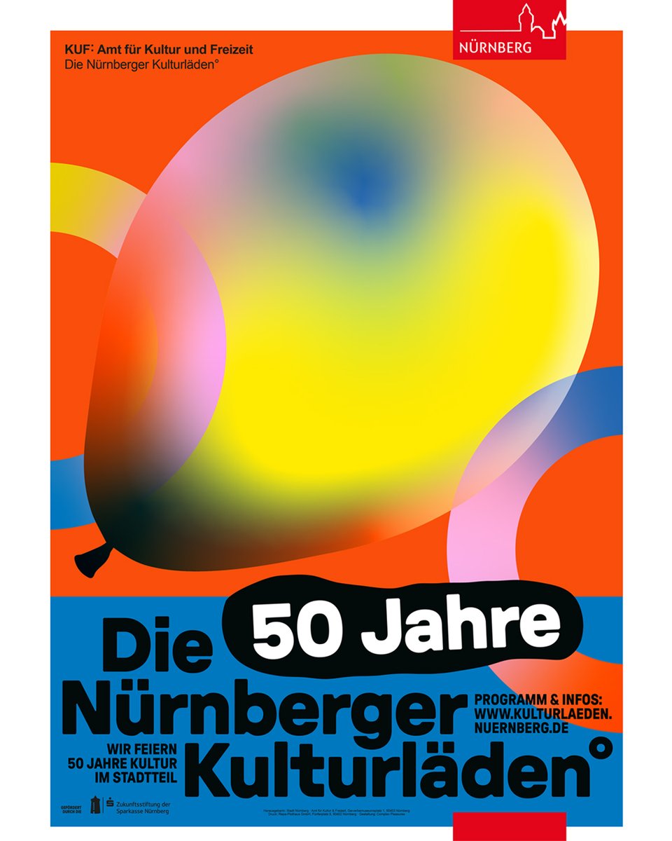grillitype's tweet image. 50th anniversary of Nuremberg’s Kulturläden. 🎈
Using GT Pressura and GT Alpina, design studio Complex Pleasures created a vibrant book and accompanying campaign that traces the rich history of Nuremberg.