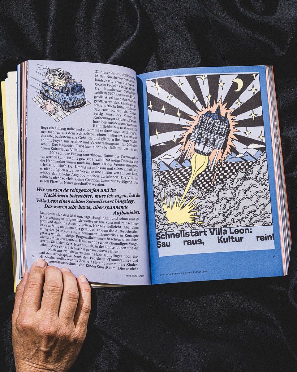 grillitype's tweet image. 50th anniversary of Nuremberg’s Kulturläden. 🎈
Using GT Pressura and GT Alpina, design studio Complex Pleasures created a vibrant book and accompanying campaign that traces the rich history of Nuremberg.