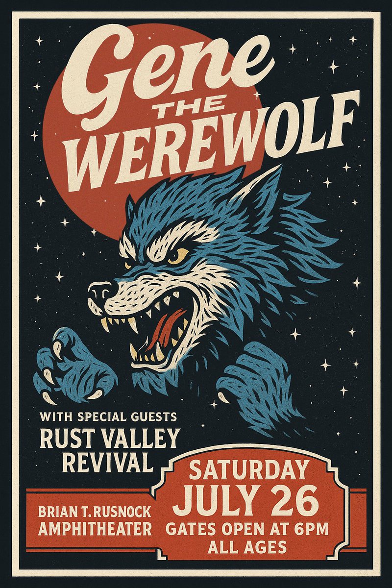 Genethewerewolf's tweet photo. 🚨We’re back at the Brian T. Rusnock Amphitheater in Twin Lakes Park, Greensburg, PA on Saturday, July 26! 🎸🤘

Grab your lawn chairs, your crew, and your best summer vibes—we’ll see you there! 🕺🍻🎶✨🌙

Joining us: Rust Valley Revival 🤘
Don’t miss it! 🎶🍻 https://t.co/rq70zeq5sf