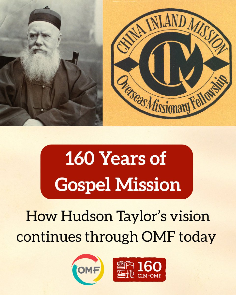 160 years ago today!

British missionary James Hudson Taylor prayed on Brighton Beach for 24 'willing, skilful workers' to share the gospel in inland China, sparking a global mission movement that continues today through OMF International. 

Discover more: omf.org/160-years-of-g…