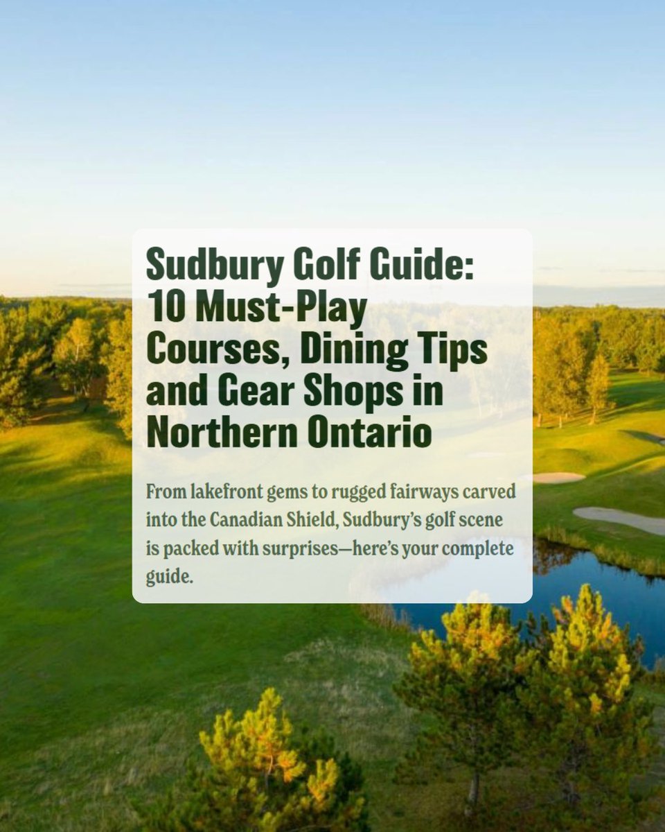 Discover Sudbury (@sudburytourism) on Twitter photo From lakefront gems to rugged fairways carved into the Canadian Shield, Sudbury’s golf scene is full of surprises. Click the link below for your complete guide to golf in Sudbury!
northernontario.travel/.../sudbury-go…...
📷: <a href="/GolfSudbury/">GolfSudbury</a>
#SudburyGolf #Golf #WhattodoinSudbury From lakefront gems to rugged fairways carved into the Canadian Shield, Sudbury’s golf scene is full of surprises. Click the link below for your complete guide to golf in Sudbury!
northernontario.travel/.../sudbury-go…...
📷: <a href="/GolfSudbury/">GolfSudbury</a>
#SudburyGolf #Golf #WhattodoinSudbury