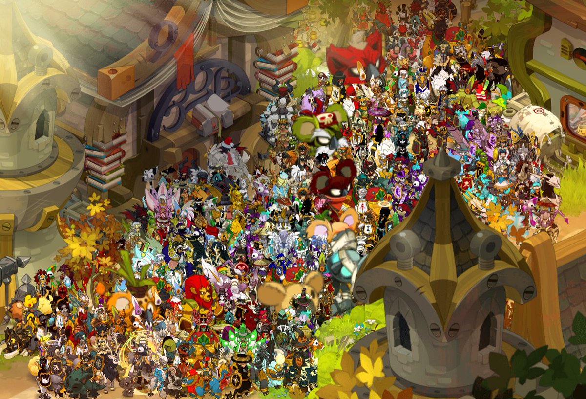 Après Oshimo, les joueurs du serveur Herdegrize ont, eux aussi, décidé de se retrouver une dernière fois avant la fusion des serveurs. 📸

📚 Ils ont choisi la carte de la Bibliothèque d'Astrub devant laquelle se trouve le PNJ d'Herdegrize. 

Merci à tous pour ce moment et bravo