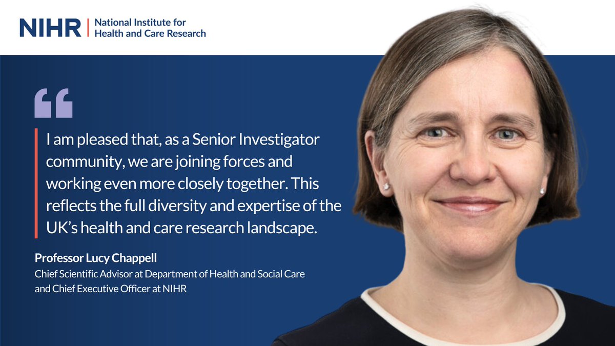 National Institute for Health and Care Research (@nihrresearch) on Twitter photo Senior researchers working across all 4 nations <a href="/HSCRandD/">HSCRandD</a> <a href="/NHSResearchScot/">NHS Research Scotland</a> <a href="/ResearchWales/">Health and Care Research Wales</a> will be brought together as a community of Senior Investigators.
Applications for the NIHR Senior Investigator award, which launches today, will also now be open to senior researchers Senior researchers working across all 4 nations <a href="/HSCRandD/">HSCRandD</a> <a href="/NHSResearchScot/">NHS Research Scotland</a> <a href="/ResearchWales/">Health and Care Research Wales</a> will be brought together as a community of Senior Investigators.
Applications for the NIHR Senior Investigator award, which launches today, will also now be open to senior researchers