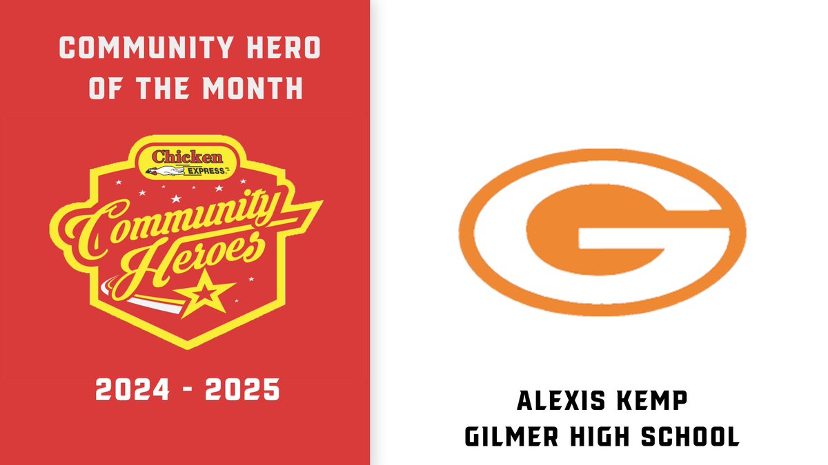Dave Campbell's Texas Football — TexasFootball.com (@dctf) on Twitter photo Alexis Kemp of Gilmer High School is currently in 2nd place for female <a href="/Chicken_Express/">Chicken Express</a> Community Hero of the Year!
Voting = unlimited | Ends Monday, June 30th VOTE
NOW: texasfootball.com/chicken-expres…...
<a href="/RealGilmerBux/">Gilmer Buckeyes</a> <a href="/GilmerBuckeyeFB/">GilmerBuckeyeFB</a> <a href="/GilmerISDProud/">Gilmer ISD</a>
<a href="/BrodyLipsey/">Coach Lipsey</a> Alexis Kemp of Gilmer High School is currently in 2nd place for female <a href="/Chicken_Express/">Chicken Express</a> Community Hero of the Year!
Voting = unlimited | Ends Monday, June 30th VOTE
NOW: texasfootball.com/chicken-expres…...
<a href="/RealGilmerBux/">Gilmer Buckeyes</a> <a href="/GilmerBuckeyeFB/">GilmerBuckeyeFB</a> <a href="/GilmerISDProud/">Gilmer ISD</a>
<a href="/BrodyLipsey/">Coach Lipsey</a>