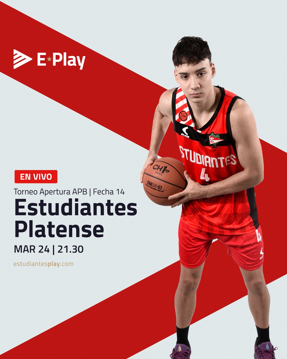 Estudiantes Play (@estudiantesplay) on Twitter photo 🏀 ¡Noche de basquet! 🇦🇹
🏆 Torneo Apertura APB
<a href="/EdelpOficial/">Estudiantes de La Plata</a> 🆚 Platense
⏰ 21:30
¡En VIVO por #EstudiantesPlay!
📲 estudiantesplay.com 🏀 ¡Noche de basquet! 🇦🇹
🏆 Torneo Apertura APB
<a href="/EdelpOficial/">Estudiantes de La Plata</a> 🆚 Platense
⏰ 21:30
¡En VIVO por #EstudiantesPlay!
📲 estudiantesplay.com