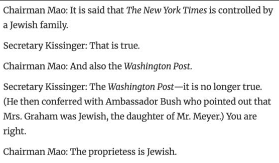 redfash39's tweet image. &quot;I am also told that you might be Jewish, Mr. Kissinger...&quot;