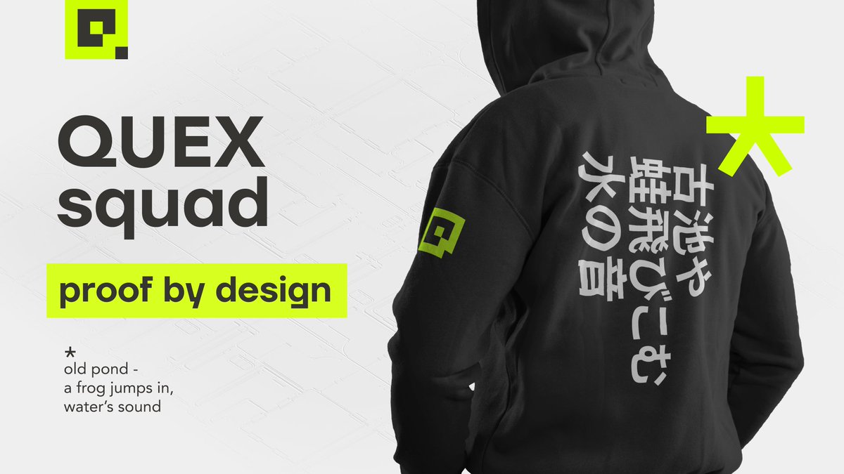 quex_tech's tweet photo. They believed early.
Now they’re in the Quex squad.
🙌 Huge shoutout to our ambassadors repping the very first drop of Quex merch.
This community is the real engine behind us.
We’re proud to build with you.
🧥 The back print? It’s a haiku:
"Old pond. Frog jumps in, water’s sound."
Just like Quex -- quiet in arrival, profound in impact.
📬 DM us to join the Quex ambassador squad.
#BuildWithQuex #Oracles #Web3Builders #QuexSquad #AmbassadorProgram