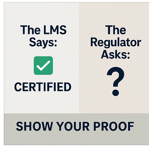 cognisense360's tweet image. Why does no one actually know who took the online training ?

If you’ve ever questioned whether your training records would stand up in court, this article is for you - na2.hubs.ly/y0mLnb0

#CognisenseInsights #TrainingIntegrity #ComplianceTheatre #TrainingThatMatters