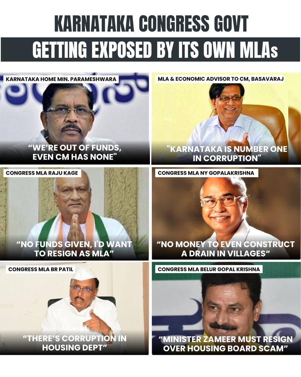 Congress corruption is flooding like Bengaluru’s roads during its regime.

It’s overflowing so bad, their own leaders can’t deny it anymore.

<a href="/Tejasvi_Surya/">Tejasvi Surya</a> <a href="/YepthomiBen/">Benjamin Yepthomi</a> <a href="/hinoka_sumi77/">hinoka sumi</a> <a href="/arvinddamani/">Arvind Damani</a> <a href="/nokjmr/">Nokzenketba Nathanael Jamir</a> <a href="/AjaKhrm/">Thejangulie Khruomo 🗝️</a> <a href="/KinihoSumi/">Kiniho NaGa🇮🇳</a> <a href="/likao_odyuo/">Likao Odyuo ®🏒</a> <a href="/Niutomurumi/">Niuto Murumi</a>