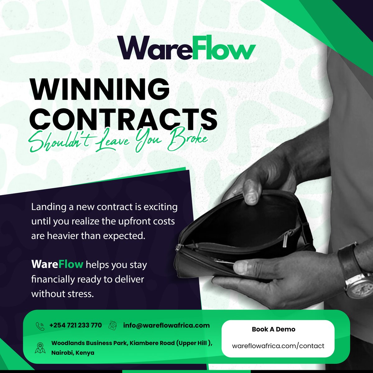 WareFlowAfrica's tweet image. The deal is great. The pressure to fulfill it? Not so much.

@WareFlowAfrica  gives you access to the capital you need after the win so delivery doesn’t cost you peace of mind.

Book a free Demo here: wareflowafrica.com/contact

#WareFlowFinance #ContractSupport #BusinessReady