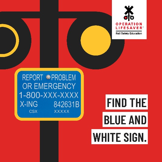HCSOTexas's tweet photo. 🚨 Know the Sign. Save a Life. 🚨

June 24 is ENS Sign Awareness Day! Those blue &amp; white signs at railroad crossings give the info you need to report emergencies fast.

📍Find the sign. Call it in. Save lives.
🔗Info: @olinational  

#ENSSignAwarenessDay #FindTheSign https://t.co/rUkgqRRTQw