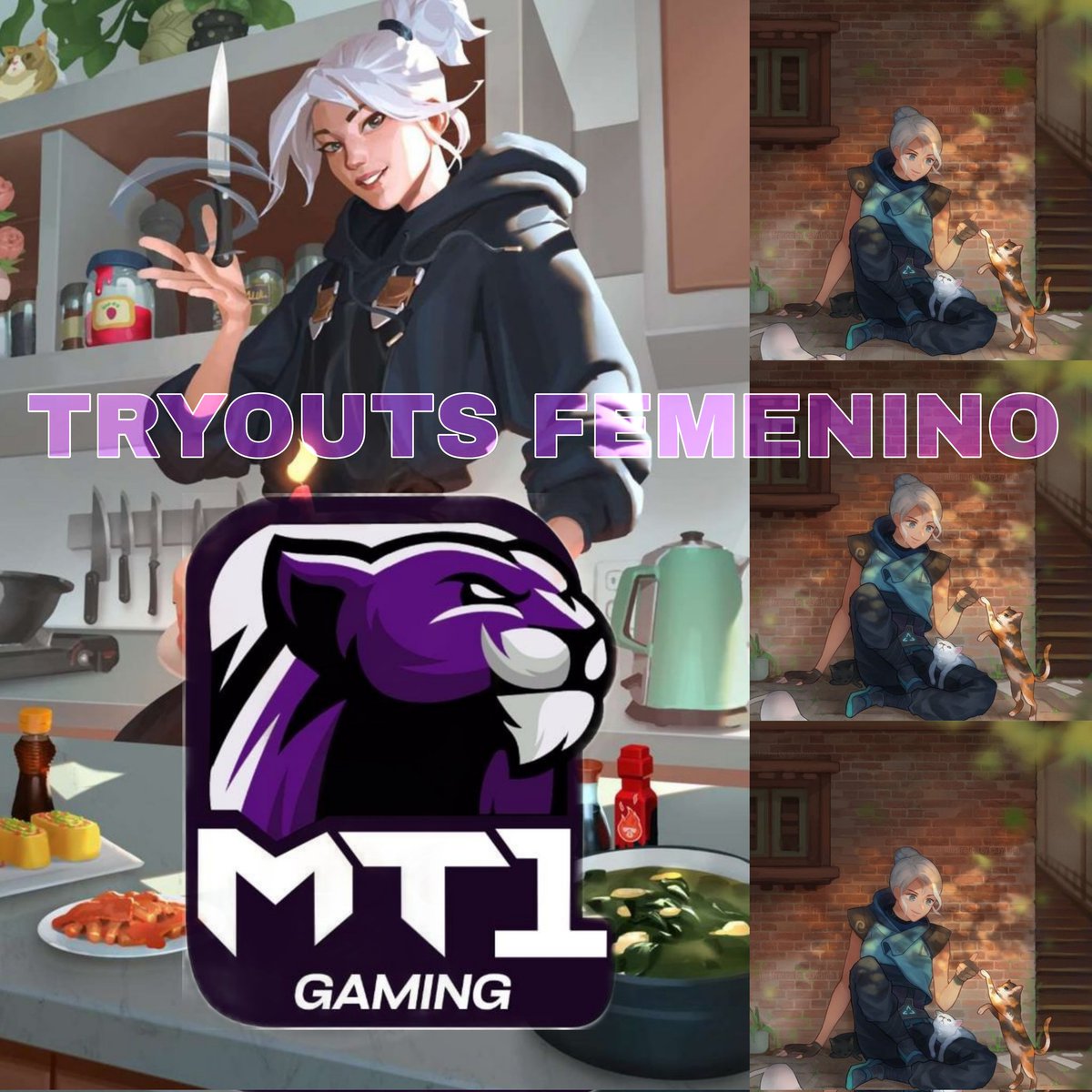 🌷Les comento que estamos buscando más CHICAS para reforzar nuestro EQUIPO FEMENINO.
 La idea es trabajar y crecer juntas para llegar a competir a gran nivel.

Las invito a participar de los tryouts en MT1 GAMING. Contamos con un equipo técnico completo: Coach, Analista y Coach