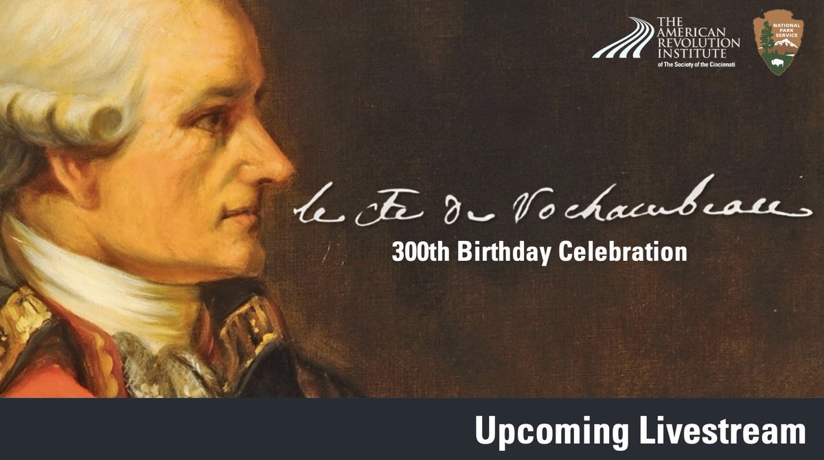 AmRevInstitute's tweet image. Although in-person registration is full for next week’s celebration of Rochambeau’s 300th birthday, you can still watch it live on our YouTube channel! The livestream will begin promptly next Tues., 7/1 at 6 pm. Learn more and watch: bit.ly/3T6Glzp