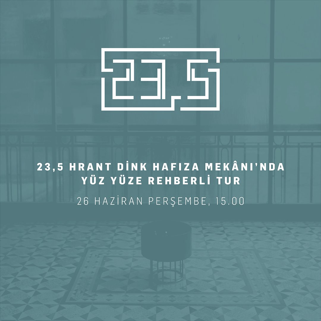 Rehber eşliğinde yapılacak turda, Hrant Dink’in hayatı ve mücadelesi, 23,5’un hikâyesi, Sebat Apartmanı’nın hafızası ve azınlık hakları üzerine birlikte düşüneceğiz.

📌 Tur yaklaşık 1 saat sürüyor.
📌 Katılım 10 kişi ile sınırlı.
📌 Tur dili Türkçe.
📍 Yer: 23,5 Hrant Dink