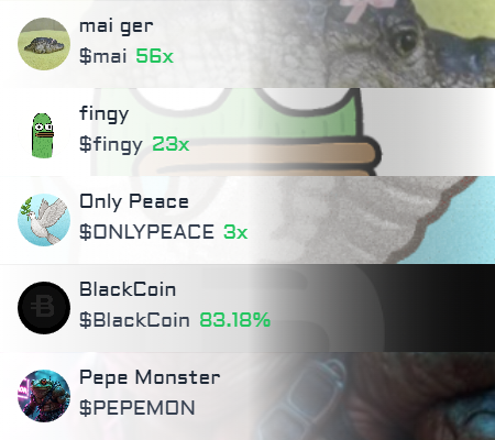 solana_gemz's tweet photo. ๐ Top 5 trending coins on #solana in the last hour https://t.co/x6GTrhVa77 โฌ
๏ธ Join Tg #maiger $mai #mai #fingy $fingy #ONLYPEACE $ONLYPEACE #BlackCoin $BlackCoin #PepeMonster $PEPEMON #PEPEMON https://t.co/uUh86dPFwo