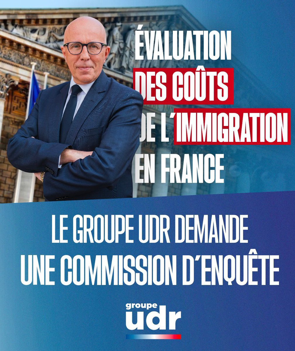 Eric Ciotti (@eciotti) on Twitter photo Immigration : les Français doivent connaître la vérité ! Le <a href="/groupeudr/">Groupe UDR</a> demande une commission d’enquête pour faire toute la lumière sur le coûts de l’immigration pour notre pays. Immigration : les Français doivent connaître la vérité ! Le <a href="/groupeudr/">Groupe UDR</a> demande une commission d’enquête pour faire toute la lumière sur le coûts de l’immigration pour notre pays.