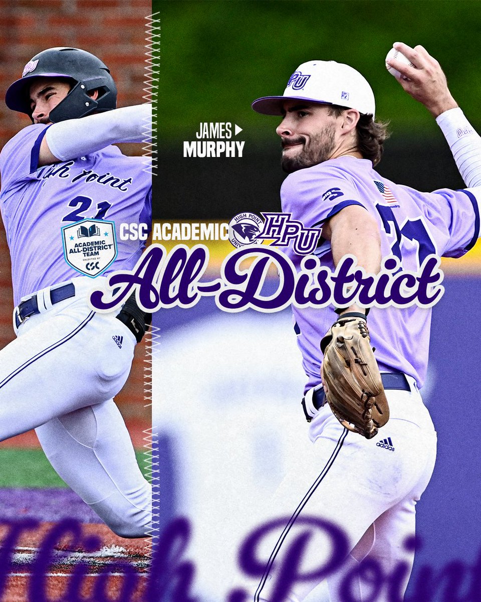HPUBaseball's tweet image. Murphy has been named to the College Sports Communicators Academic All-District team!
#GoHPU