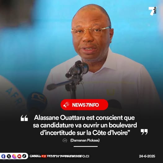 🔴 #Décla 🇨🇮 - PRÉSIDENTIELLE : “Alassane Ouattara  Ouattara “est conscient que sa candidature va ouvrir un boulevard d’incertitude sur la Côte d’Ivoire.’’

(Damanan Pickass)