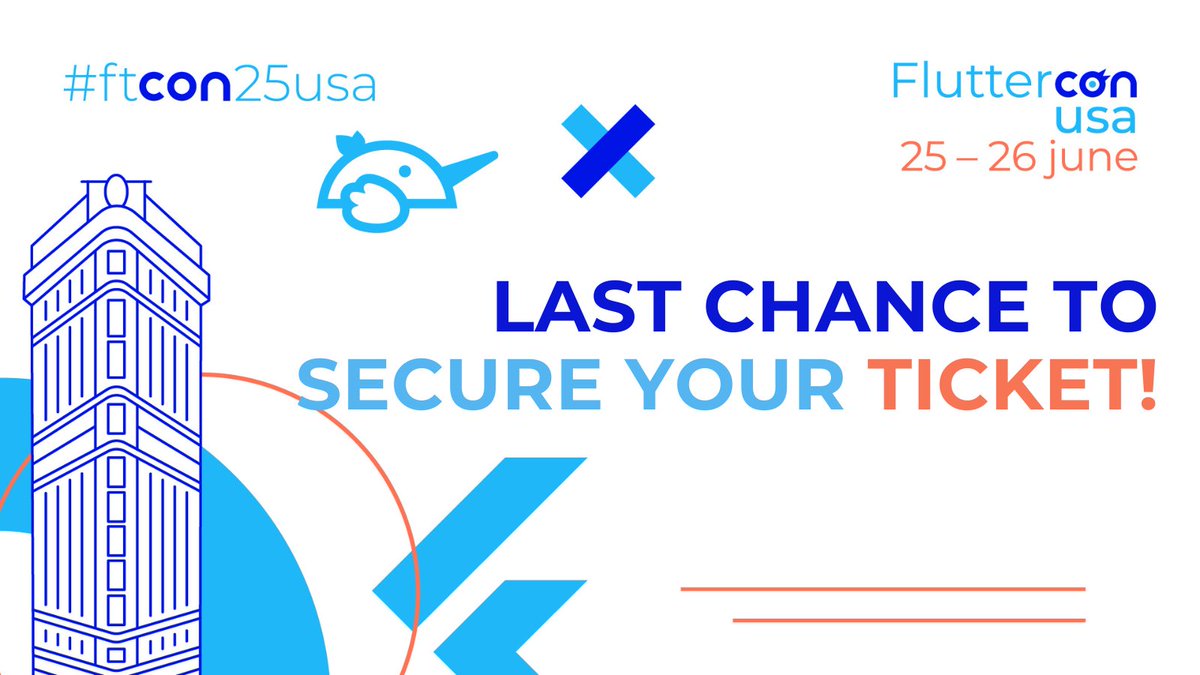 🚨 #ftcon25usa kicks off TOMORROW! 🚨

Last chance to grab your ticket to the premier #Flutter event of the year. Don’t miss out on a one-of-a-kind experience with expert talks, deep dives, &amp; more 👉 flutterconusa.dev