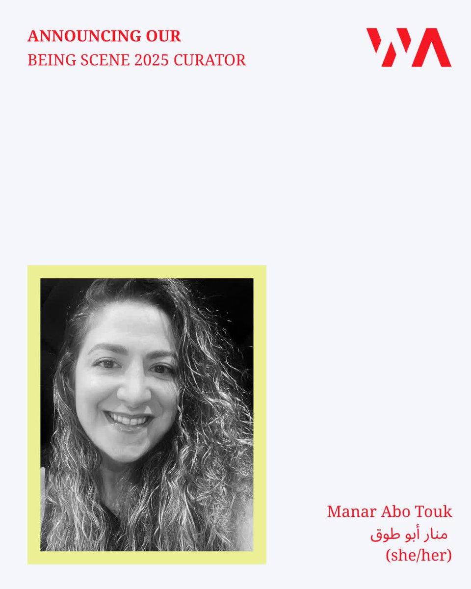 We're excited to announce that Manar Abo Touk will be joining us as GUEST CURATOR for our 2025 #BEINGSCENE Curated Exhibition!

The exhibition returns this fall. Subscribe to our newsletter at workmanarts.com for updates ✉️

#WorkmanArts #BEINGSCENE
