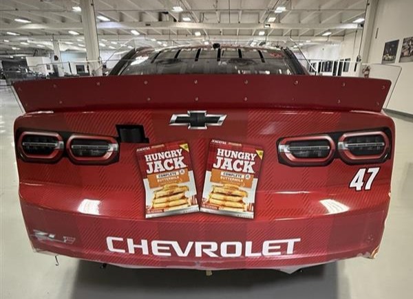 Hyak Motorsports (@hyakmotorsports) on Twitter photo Guess who's bringing the syrup to the track? 👀
The No. 47 is stackin’ laps with Hungry Jack this weekend! 🥞
<a href="/StenhouseJr/">Ricky Stenhouse Jr.</a> <a href="/hungryjack/">Hungry Jack</a>
#hungryjack #QS400 #ATLNightRace #NASCAR #TeamChevy #HyakMotorsports Guess who's bringing the syrup to the track? 👀
The No. 47 is stackin’ laps with Hungry Jack this weekend! 🥞
<a href="/StenhouseJr/">Ricky Stenhouse Jr.</a> <a href="/hungryjack/">Hungry Jack</a>
#hungryjack #QS400 #ATLNightRace #NASCAR #TeamChevy #HyakMotorsports