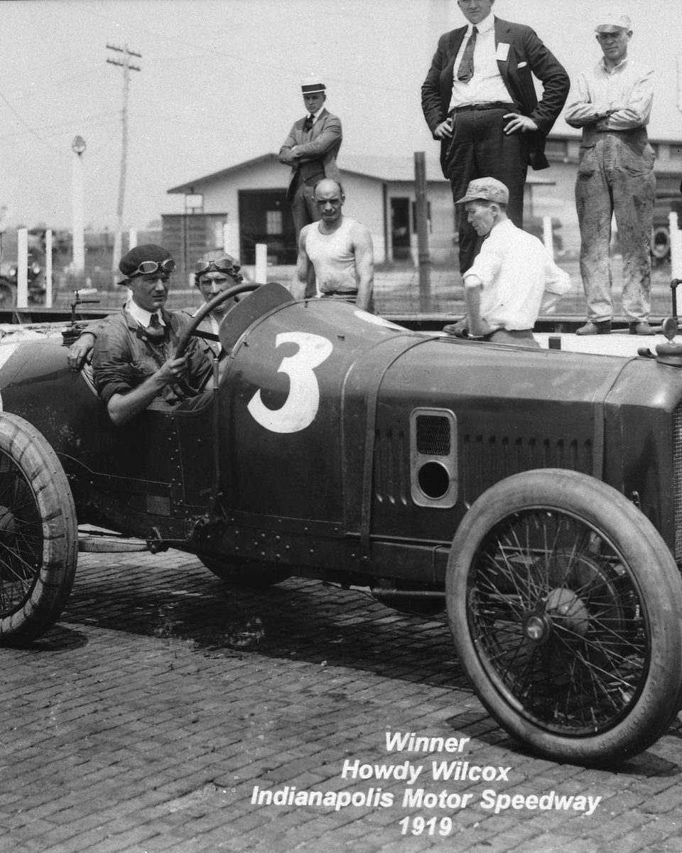 IMS's tweet photo. #OnThisDay in 1889 - Howdy Wilcox is born in Crawfordsville, Indiana.

Winner of the 1919 #Indy500, it is said that "Back Home Again in Indiana" can be traced back to this race, when a trackside brass band performed the song as Wilcox was on his way to victory. https://t.co/JH7C3wCGSV
