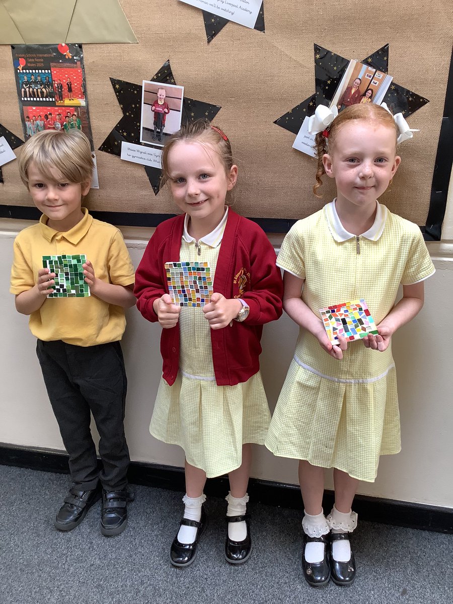 Year 2 would like to thank one of our grandparents for coming in on Friday to make mosaics with the children. We had a lovely time and are proud of our creations. Thank you Ms Turner!