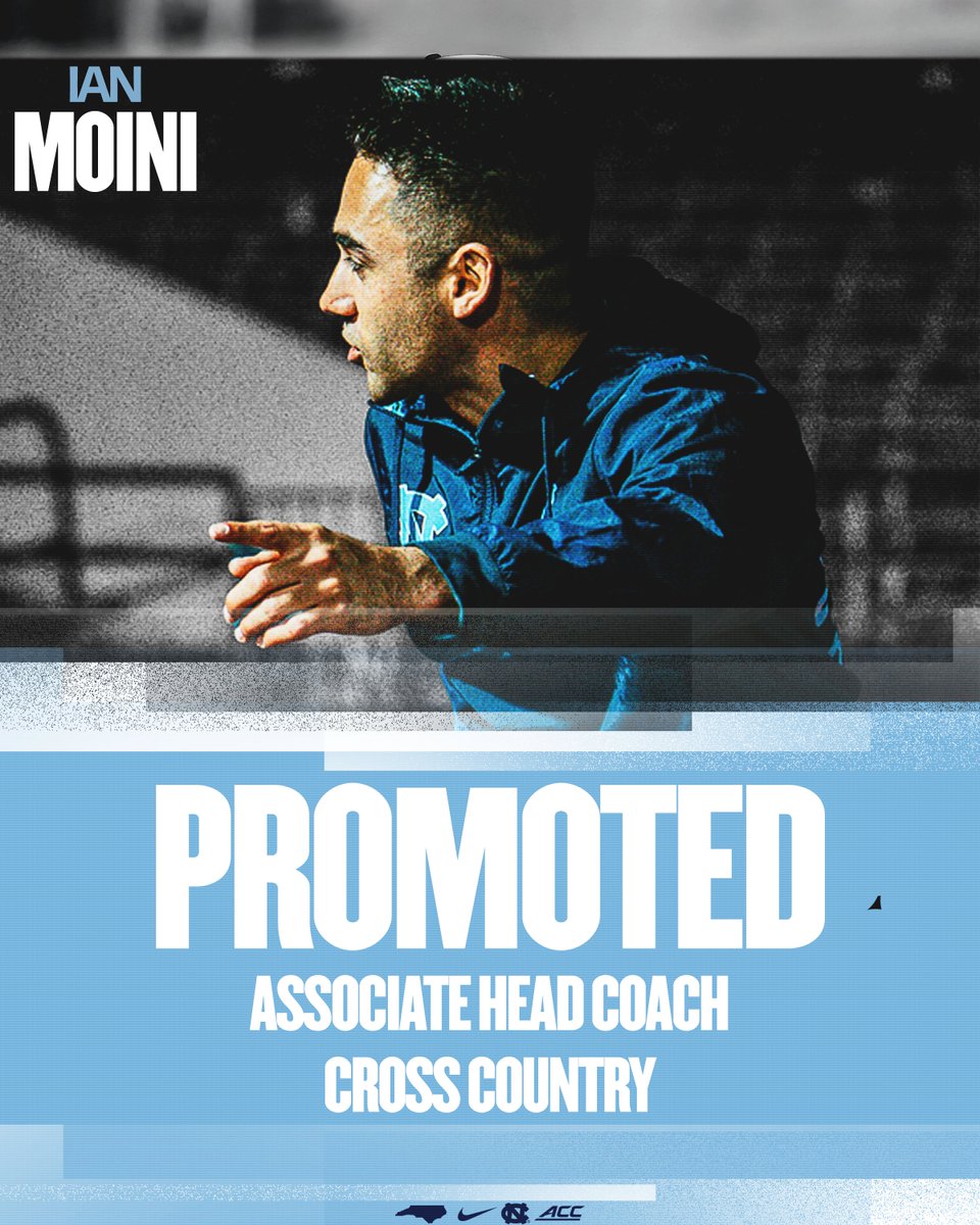 No one more deserving 👏

Coach Ian Moini was elevated to Associate Head Coach of Men's &amp; Women's Cross Country!

Our distance programs have flourished under his guidance, we can't wait to see what comes next!

#GoHeels