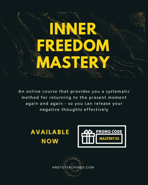 The Inner Freedom Mastery Course is officially launched.

I’ve spent years teaching people how to quiet their minds and release negative thoughts. This course brings together the most effective practices I’ve taught and refined over time.

What took me ten years to master, you