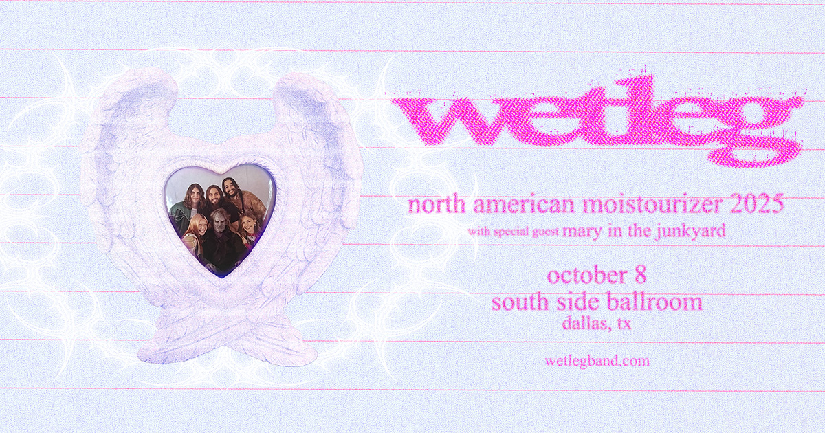 JUST ANNOUNCED: Wet Leg: north american moistourizer 2025 at South Side Ballroom on October 8th! 🪽 💖

Sign up for presale tickets now ➡️ livemu.sc/4eigQVr