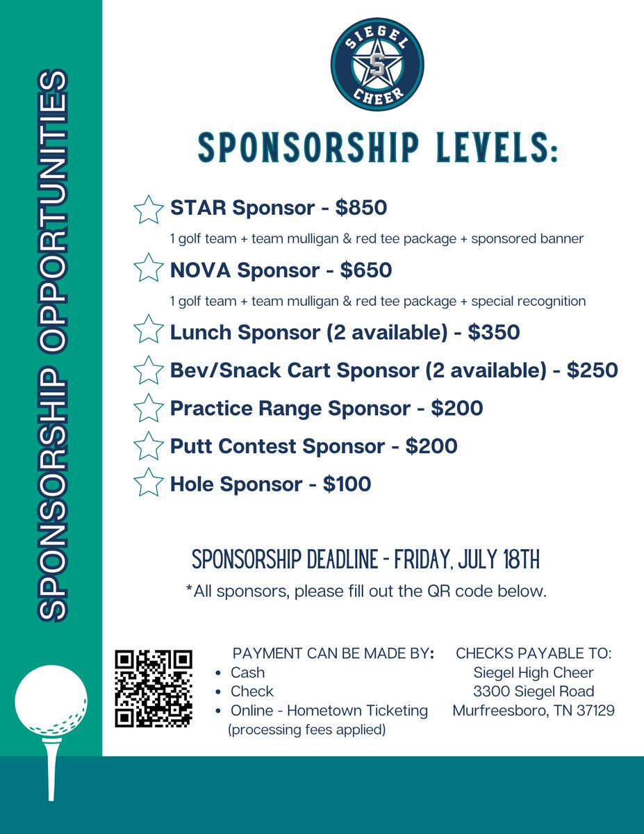 Interested in sponsoring our team this year? We have several different opportunities and would love to help market your business! Send us a message if you are interested. We appreciate your support! Go Stars! ⭐️