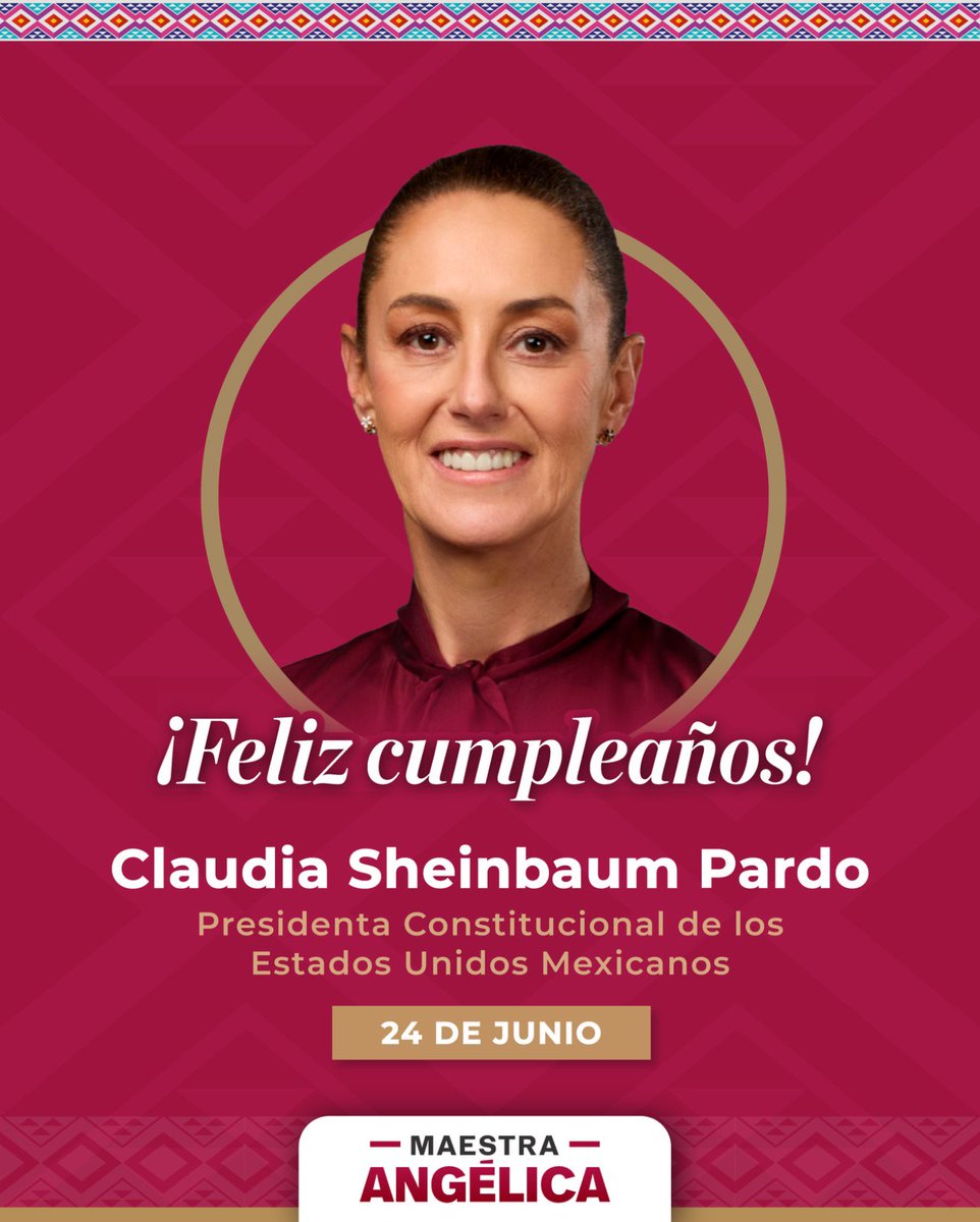 Envío una calurosa felicitación a la Presidenta <a href="/Claudiashein/">Claudia Sheinbaum Pardo</a>, con motivo de su cumpleaños. ¡Que este nuevo año de vida llegue lleno de alegría, salud y mucho éxito! 

#ComunidadCOBAO