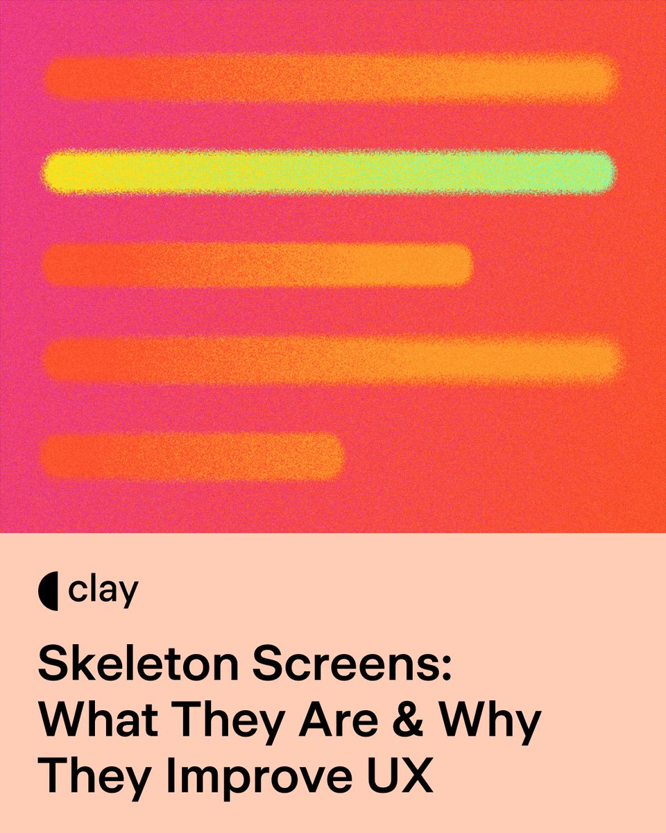 Skeleton screens have evolved into smart UX tools that reduce perceived wait times and enhance user experience by managing expectations during loading. 

📫 Check userful information here: clay.global/blog/skeleton-…
__
#ux #ui