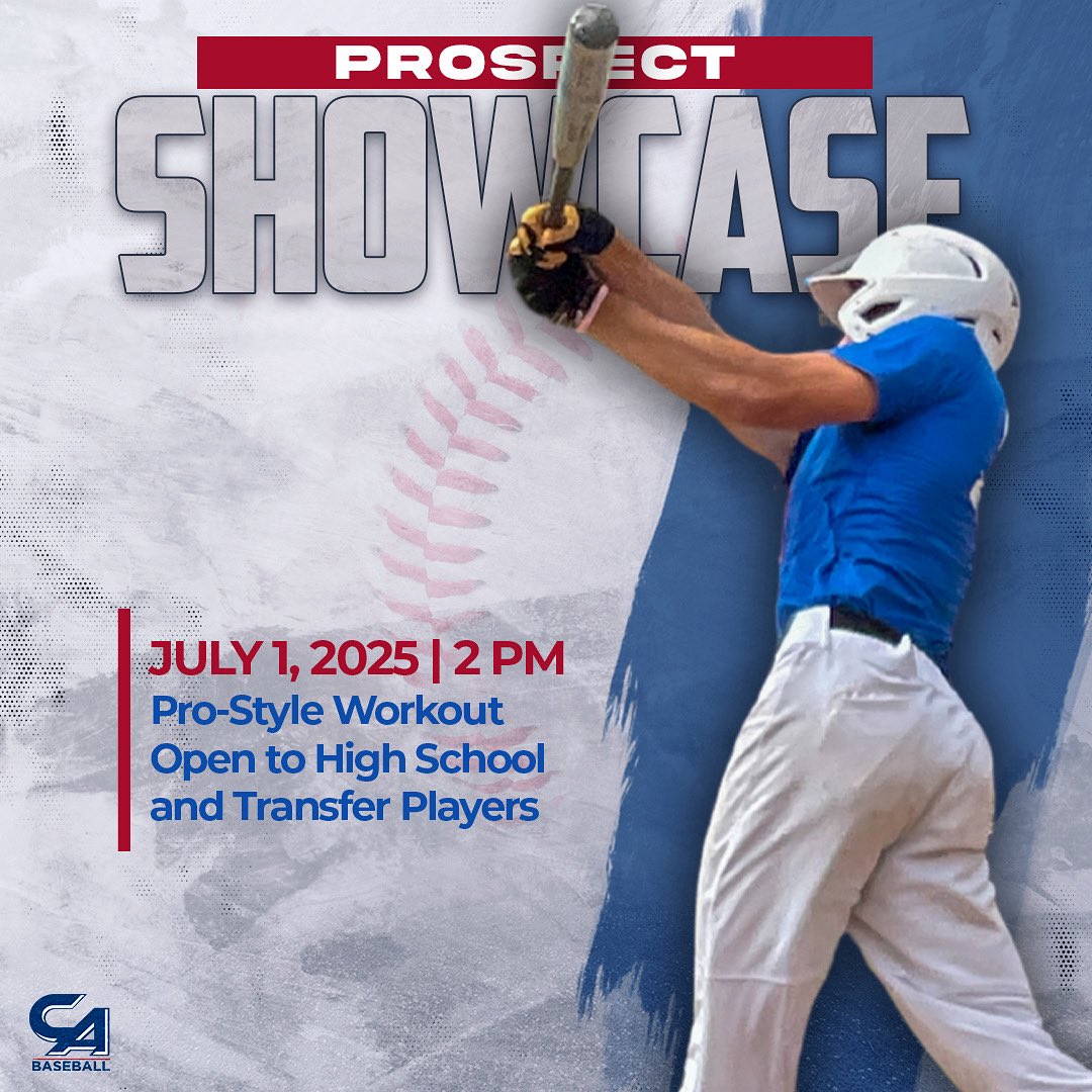 CASCBaseball's tweet image. 🚨 Upcoming Showcase 🚨

$50 entry fee
RSVP to papulley@carlalbert.edu