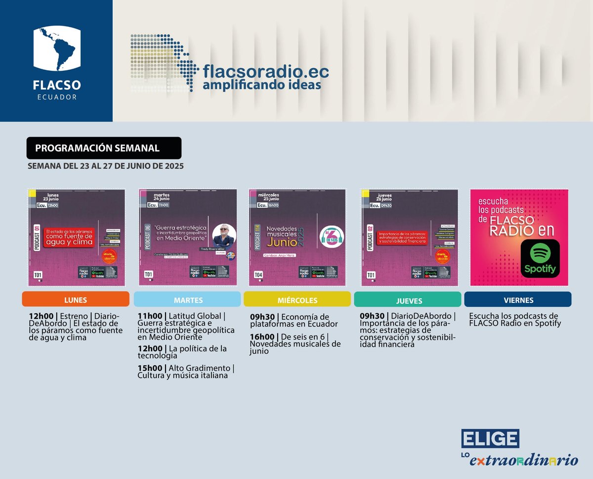 FLACSO Ecuador (@flacsoec) on Twitter photo 🎙 Sintoniza <a href="/flacsoradio/">FLACSO Radio</a> y descubre una variedad de programas que exploran las ciencias sociales, la música y el entretenimiento.
Escúchanos aquí: flacsoradio.ec
#FLACSOEcuador #EligeloExtraordinario #ComunidadFLACSO #AmplificandoIdeas 🎙 Sintoniza <a href="/flacsoradio/">FLACSO Radio</a> y descubre una variedad de programas que exploran las ciencias sociales, la música y el entretenimiento.
Escúchanos aquí: flacsoradio.ec
#FLACSOEcuador #EligeloExtraordinario #ComunidadFLACSO #AmplificandoIdeas