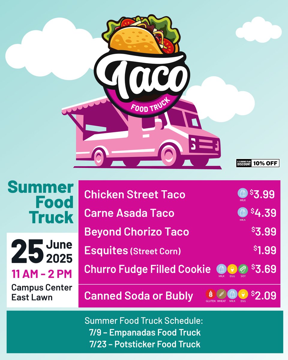 BEEP BEEP! 🤗 We're rolling out the food truck tomorrow, featuring Street Tacos, Mexican Street Corn, and a Churro Fudge-Filled Cookie! 🌮🌽

Stop for lunch from 11 AM - 2 PM! 🍴