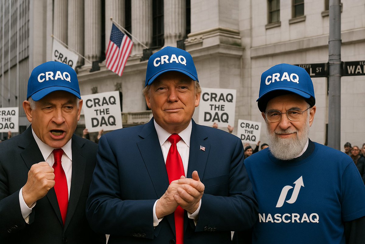 Nascraqqq's tweet photo. All they needed was some Craq... 🧢📈
#WWIII #WW3 #WarIsOver #Trump #Bibi #Ali #Meme #Crypto $QQQ $BTC $ETH $SOL #CRAQ #CraqTheDaq https://t.co/hR1vzPumuk