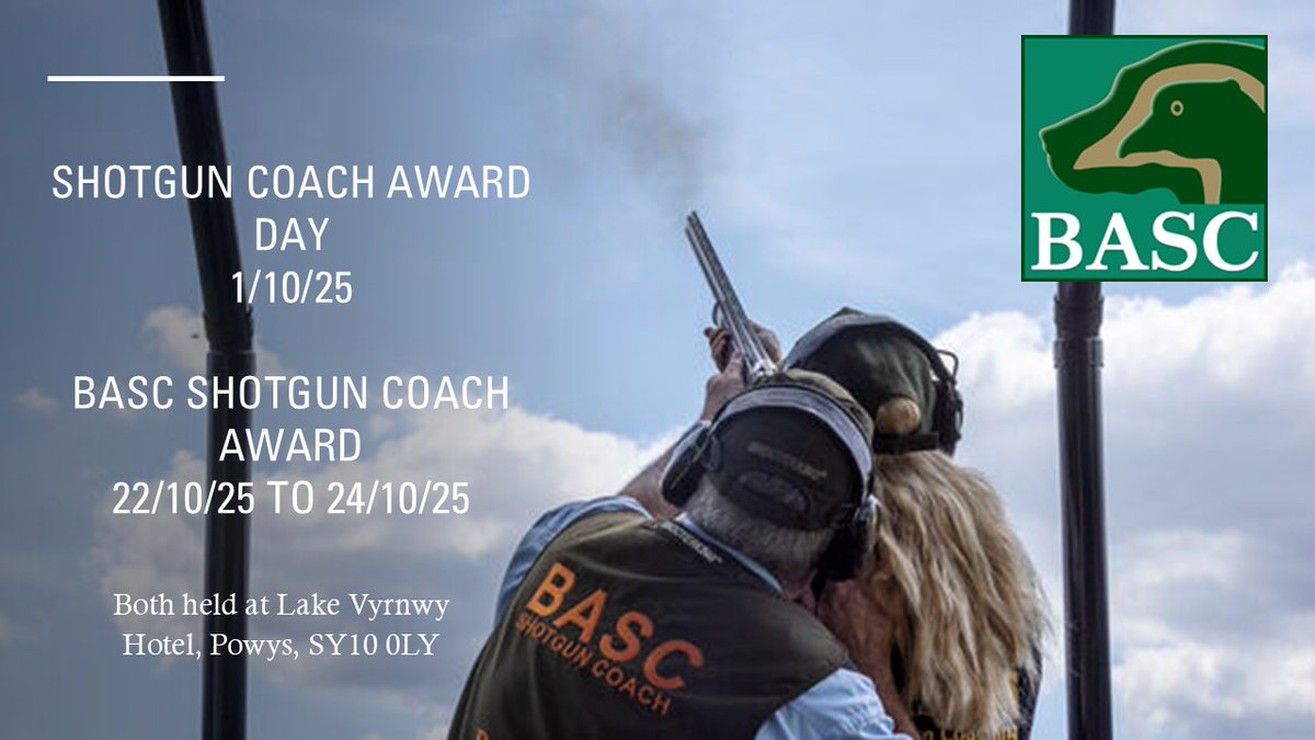 Become a BASC Shotgun Coach!
Whether starting out or formalising your skills, the BASC Shotgun Coach Award is your gateway to becoming a trusted coach in the shooting community.
More info⬇️
events.basc.org.uk/events/tags/ba…