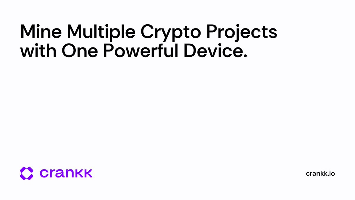 Choose between 2 FREE Miners with CrankkOS. 

Maximize your rewards with our “One-click Multimining solution”.

Get started: crankk.io/shop
