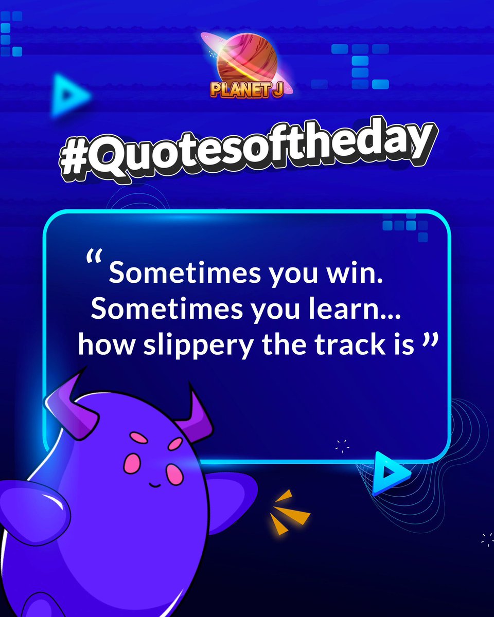PlanetJ_bet's tweet photo. Not every race is about winning sometimes it’s about not crashing first. 

#PlanetJ #GameQuotes #CryptoGameHumor https://t.co/jMJmGxcTTU