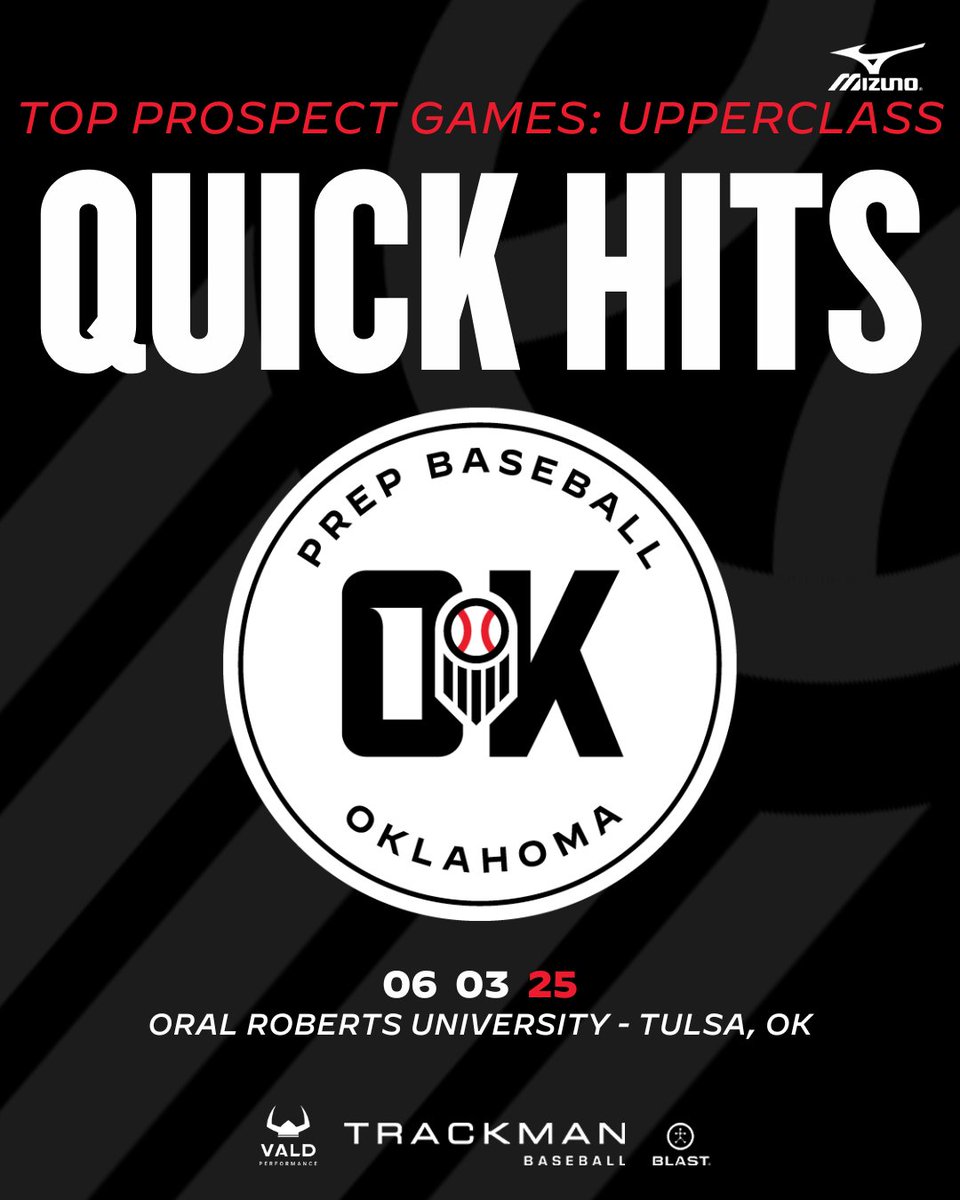 PBR Oklahoma (@prepbaseballok) on Twitter photo ๐๐ค๐ฅ๐๐ก๐จ๐ฆ๐ ๐๐จ๐ฉ ๐๐ซ๐จ๐ฌ๐ฉ๐๐๐ญ ๐๐๐ฆ๐๐ฌ ๐๐ฉ๐ฉ๐๐ซ๐๐ฅ๐๐ฌ๐ฌ: ๐๐ฎ๐ข๐๐ค ๐๐ข๐ญ๐ฌ
Takeaways from the Oklahoma Top Prospect Games: Upperclass, held June 3rd at ORU.
Scout notes on 35+ names-to-know, found here. ๐
๐: loom.ly/IZg5ANE ๐๐ค๐ฅ๐๐ก๐จ๐ฆ๐ ๐๐จ๐ฉ ๐๐ซ๐จ๐ฌ๐ฉ๐๐๐ญ ๐๐๐ฆ๐๐ฌ ๐๐ฉ๐ฉ๐๐ซ๐๐ฅ๐๐ฌ๐ฌ: ๐๐ฎ๐ข๐๐ค ๐๐ข๐ญ๐ฌ
Takeaways from the Oklahoma Top Prospect Games: Upperclass, held June 3rd at ORU.
Scout notes on 35+ names-to-know, found here. ๐
๐: loom.ly/IZg5ANE