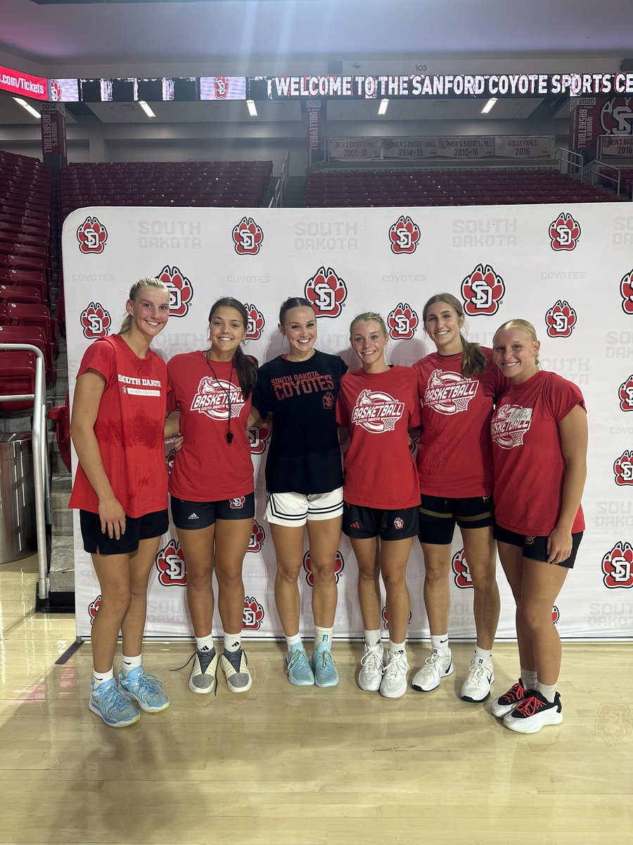 Livi (Tucker) Downs (@livi_tucker) on Twitter photo Last time as a camper at <a href="/SDCoyotesWBB/">South Dakota Women’s Basketball</a> Elite camp! Always the best time in Vermillion! Go Yotes! <a href="/RowanJacobi30/">Rowan Jacobi</a> <a href="/natalieramsey25/">Natalie Ramsey</a> So excited for the next 4! ❤️🐺<a href="/CoachEighmey/">Devin Eighmey</a> <a href="/Coach_Eighmey/">Carrie Eighmey</a> <a href="/aheg22/">Amber Cunningham</a> <a href="/CoachFessler/">Paul Fessler</a> Last time as a camper at <a href="/SDCoyotesWBB/">South Dakota Women’s Basketball</a> Elite camp! Always the best time in Vermillion! Go Yotes! <a href="/RowanJacobi30/">Rowan Jacobi</a> <a href="/natalieramsey25/">Natalie Ramsey</a> So excited for the next 4! ❤️🐺<a href="/CoachEighmey/">Devin Eighmey</a> <a href="/Coach_Eighmey/">Carrie Eighmey</a> <a href="/aheg22/">Amber Cunningham</a> <a href="/CoachFessler/">Paul Fessler</a>