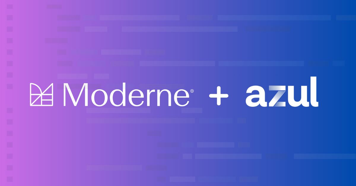 Moderne 🤝 Azul 

We partnered with <a href="/AzulSystems/">Azul</a> to help Java development teams identify, remove, and refactor unused and dead code to improve productivity and dramatically accelerate modernization initiatives. ⏩

More on the partnership:

buff.ly/B30mozZ