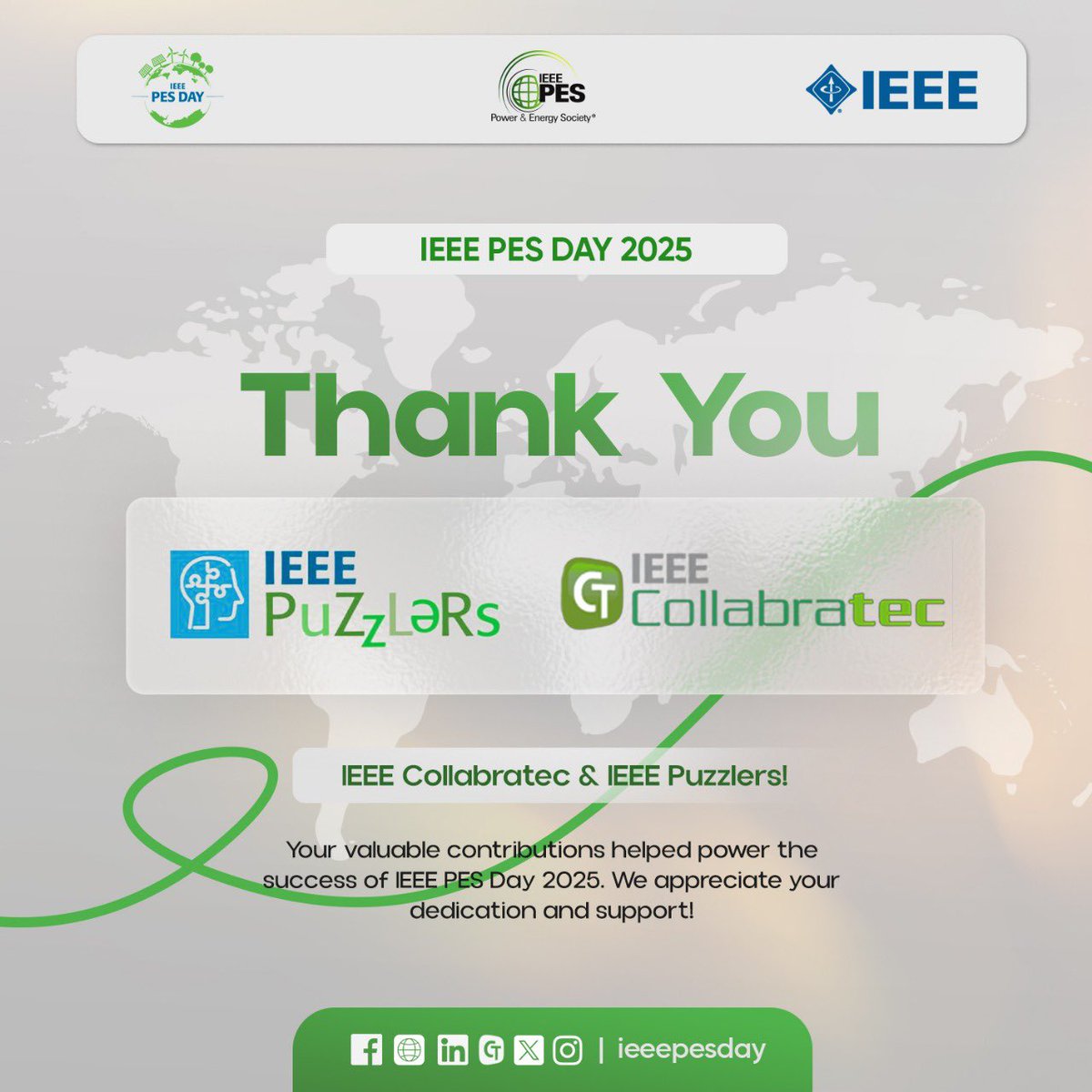 A huge thank you to IEEE Collabratec and IEEE Puzzlers for bringing a spark of creativity and connection to IEEE PES Day 2025! 🧠

🔗 Join IEEE PES Today: bit.ly/joinpes

#IEEEPES #IEEEPESDay2025 #IEEE #EarthDayCelebrations #IEEECollabratec #IEEEPuzzlers