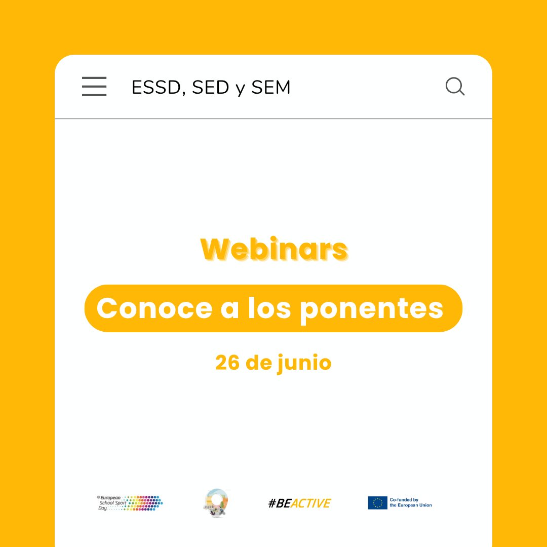 👥 Descubre a los ponentes de mañana:
🔹Ana Gil
🔹Juanma Murua
🔹 Paco Paz
¡Nos vemos mañana!
#BeActive #SemanaEuropeaDelDeporte #EuropeanWeekofSport #MobilityWeek #BeActive #ESSD #SeActivo